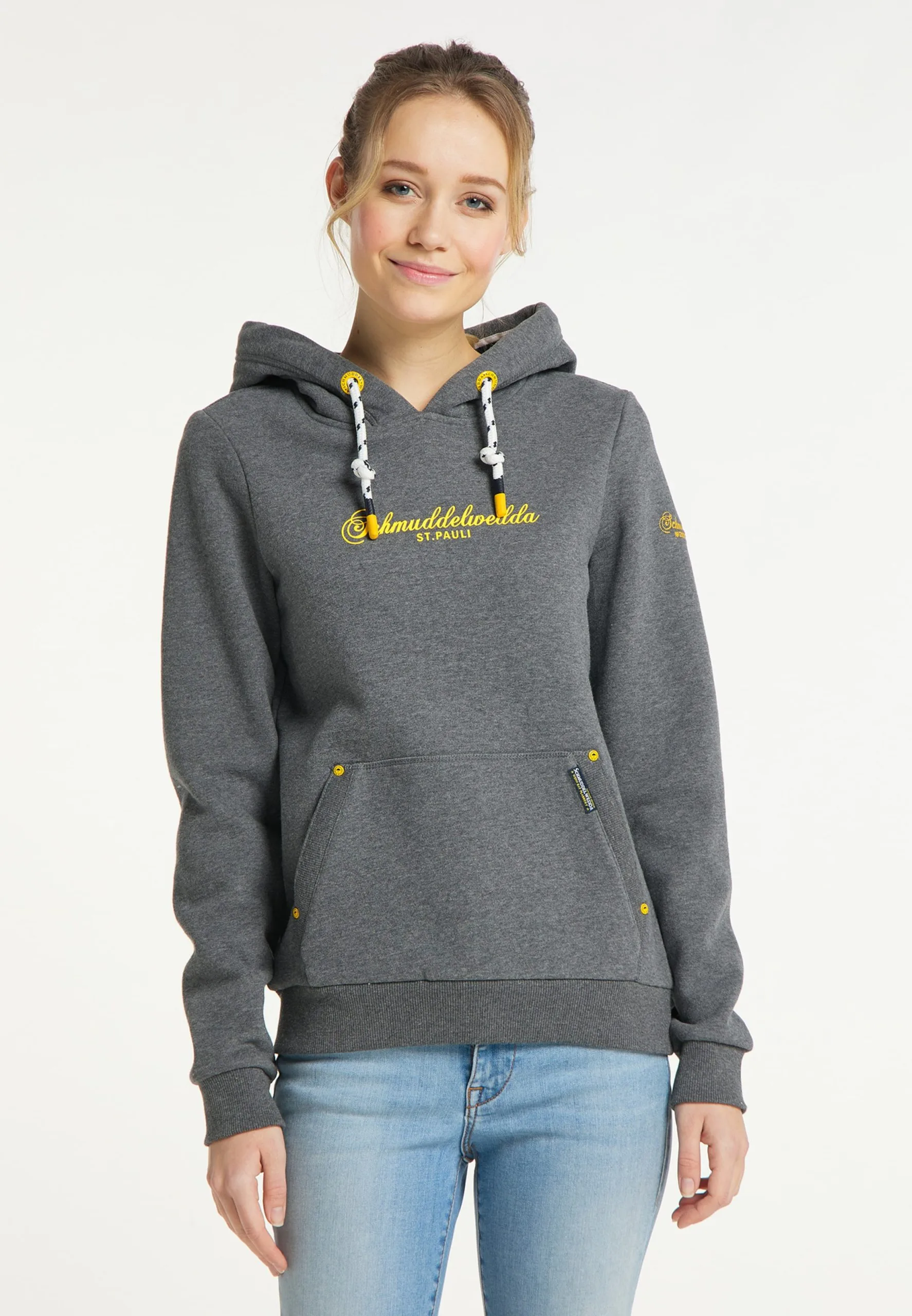 Schmuddelwedda Hoodies Sweatshirt Hamburg St. Pauli Dames Grijs Gemêleerd 4 Schmuddelwedda Hoodies Sweatshirt Hamburg St. Pauli Dames Grijs Gemêleerd - Afbeelding 2