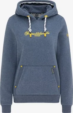 Schmuddelwedda Hoodies Sweatshirt Rügen Dames Blauw Gemêleerd