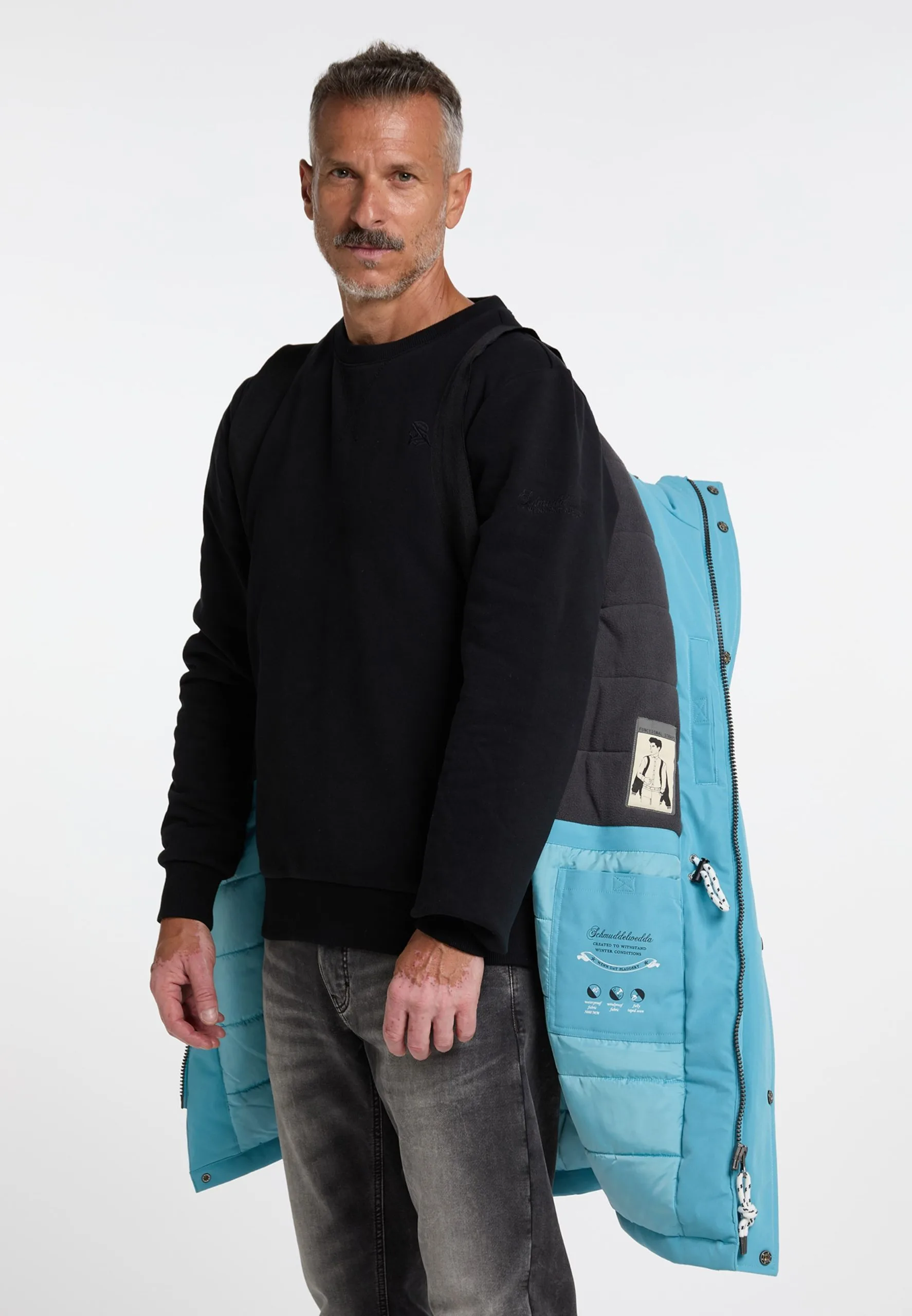 Schmuddelwedda Parkas Winterparka Heren Blauw 5 Schmuddelwedda Parkas Winterparka Heren Blauw - Afbeelding 3