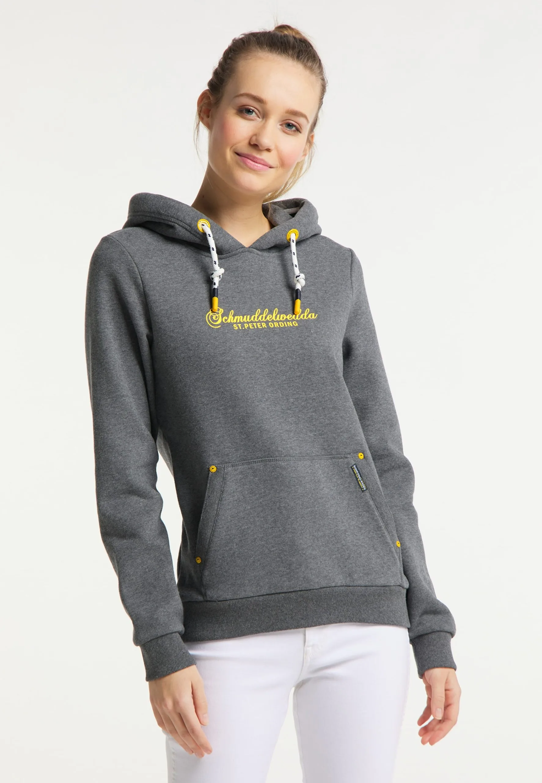 Schmuddelwedda Hoodies Sweatshirt St. Peter-Ording Dames Grijs Gemêleerd 4 Schmuddelwedda Hoodies Sweatshirt St. Peter-Ording Dames Grijs Gemêleerd - Afbeelding 2