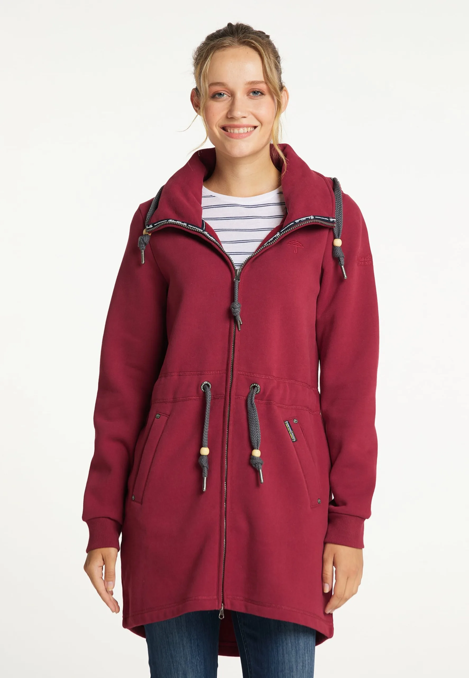 Schmuddelwedda Sweatvesten Sweatvest Dames Donkerrood 4 Schmuddelwedda Sweatvesten Sweatvest Dames Donkerrood - Afbeelding 2