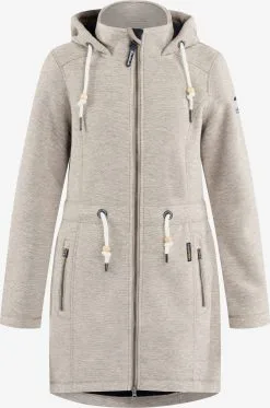 Voorkant 40 Schmuddelwedda Outdoor Jassen Fleece Jas Dames Beige Gemêleerd