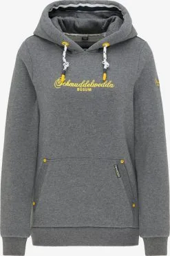 Schmuddelwedda Hoodies Sweatshirt Büsum Dames Grijs Gemêleerd