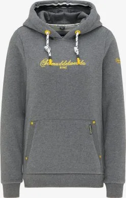 Schmuddelwedda Hoodies Sweatshirt Binz Dames Grijs Gemêleerd