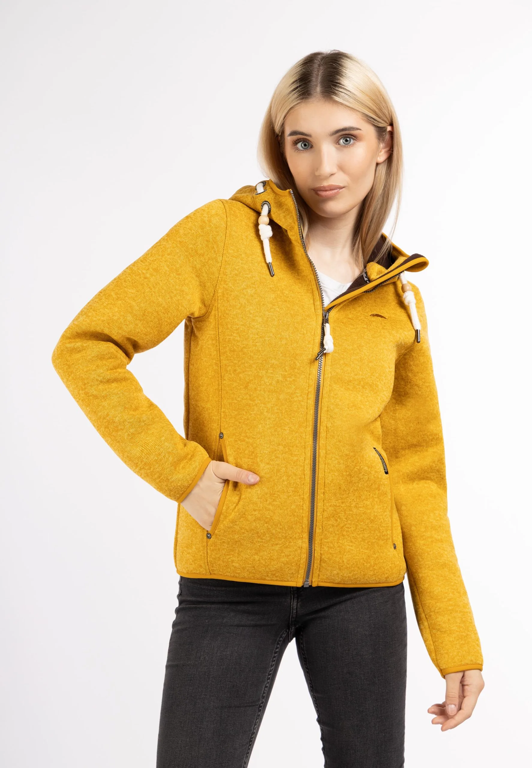 Schmuddelwedda Outdoor Jassen Fleece Jas Dames Mosterd 5 Schmuddelwedda Outdoor Jassen Fleece Jas Dames Mosterd - Afbeelding 3