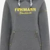 Schmuddelwedda Hoodies Sweatshirt Fehmarn Dames Grijs Gemêleerd