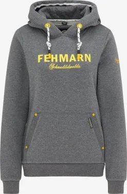 Schmuddelwedda Hoodies Sweatshirt Fehmarn Dames Grijs Gemêleerd