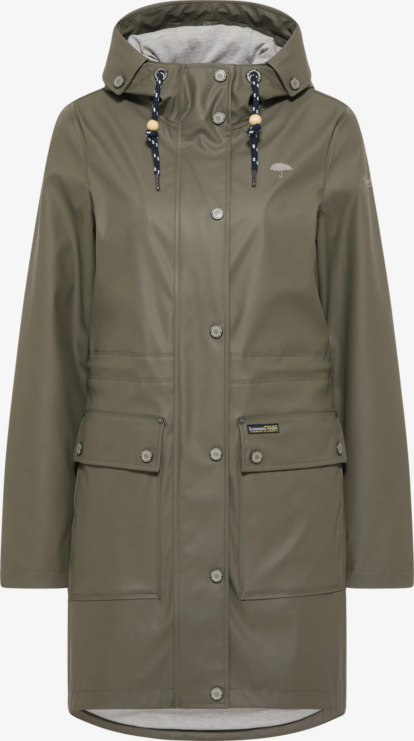 Schmuddelwedda Regenmantels Tussenmantel Dames Olijfgroen 3 Schmuddelwedda Regenmantels Tussenmantel Dames Olijfgroen