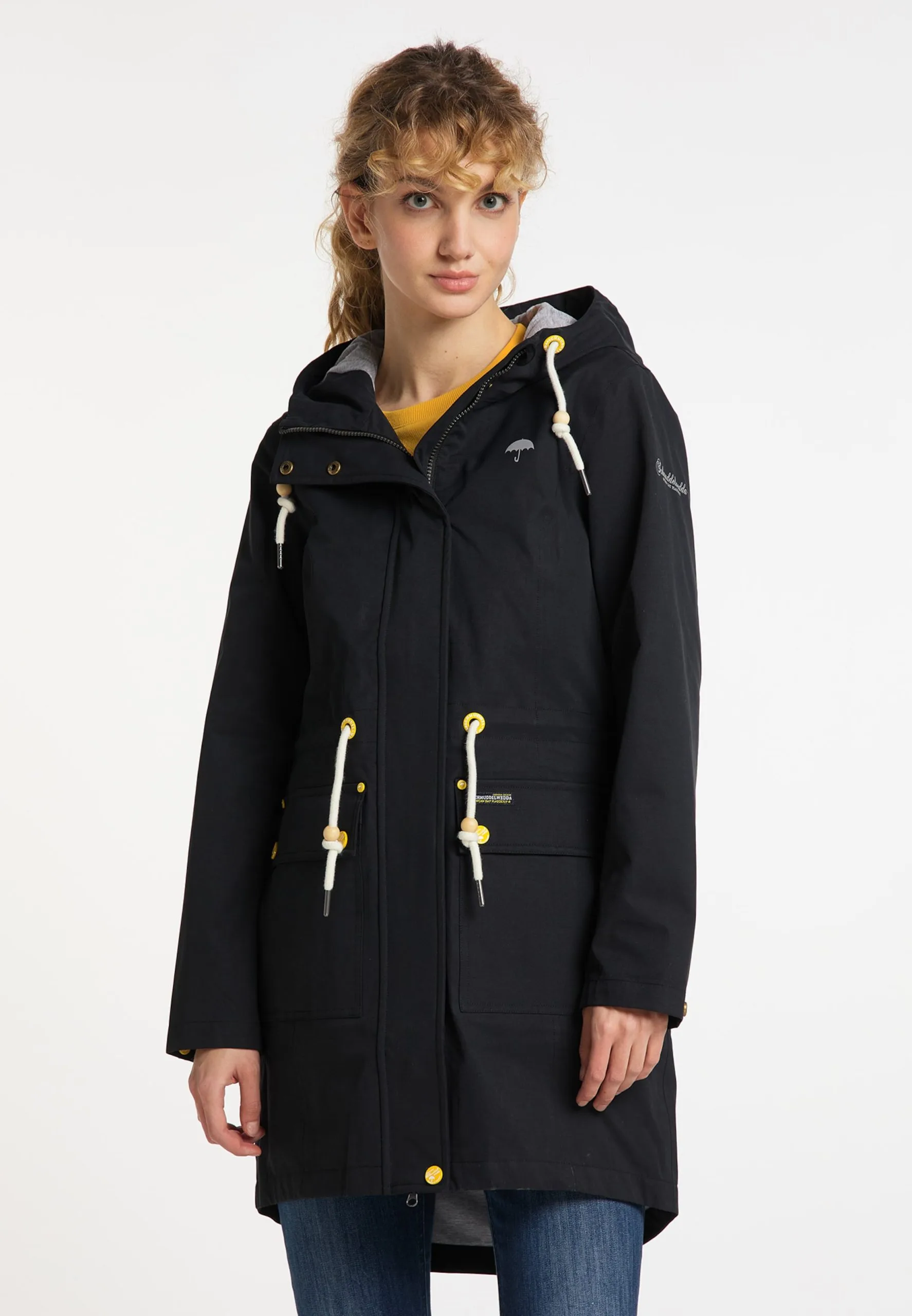 Schmuddelwedda Regenmantels Tussenmantel Dames Zwart 4 Schmuddelwedda Regenmantels Tussenmantel Dames Zwart - Afbeelding 2