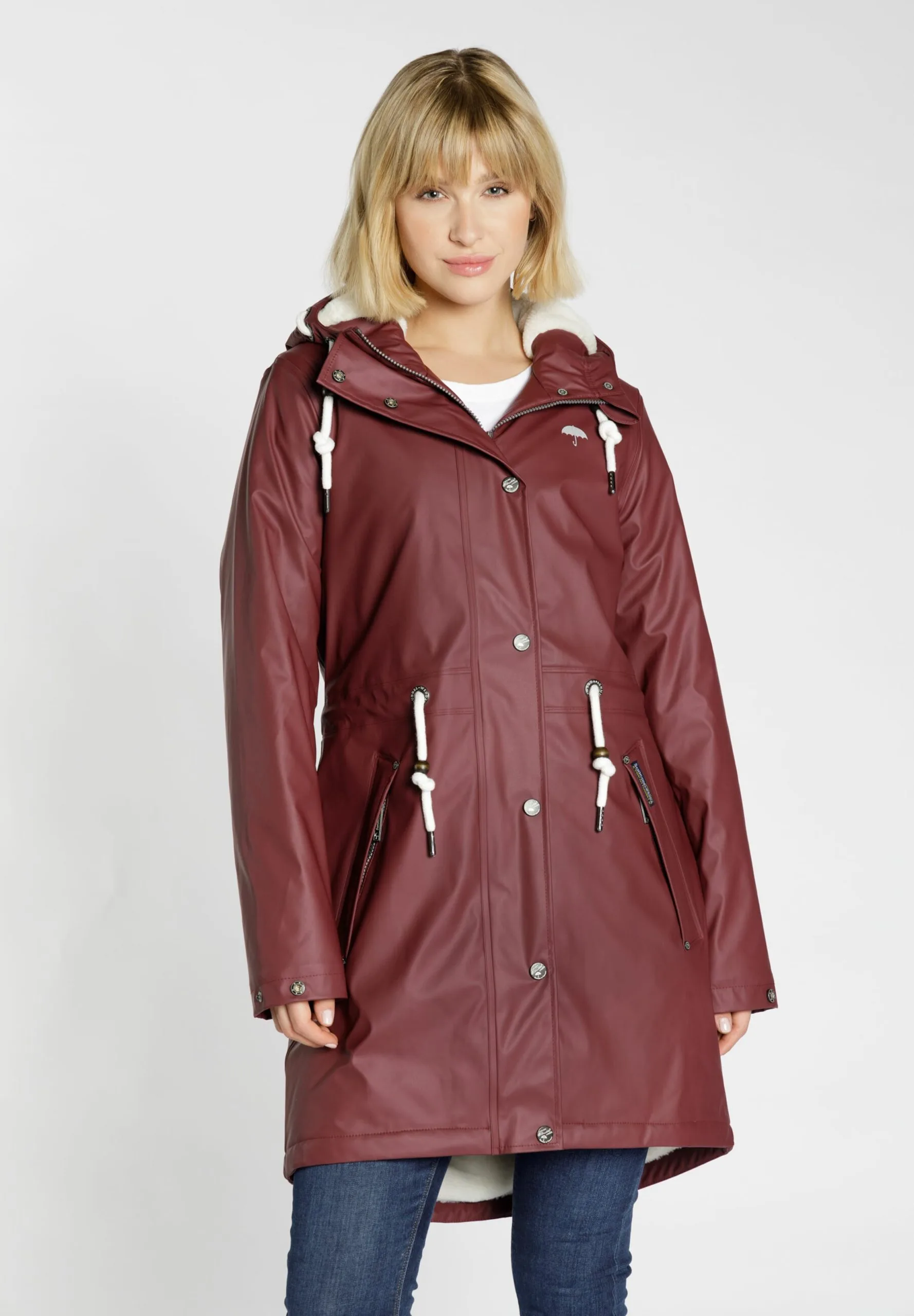Schmuddelwedda Regenmantels Functionele Mantel Dames Bordeaux 4 Schmuddelwedda Regenmantels Functionele Mantel Dames Bordeaux - Afbeelding 2