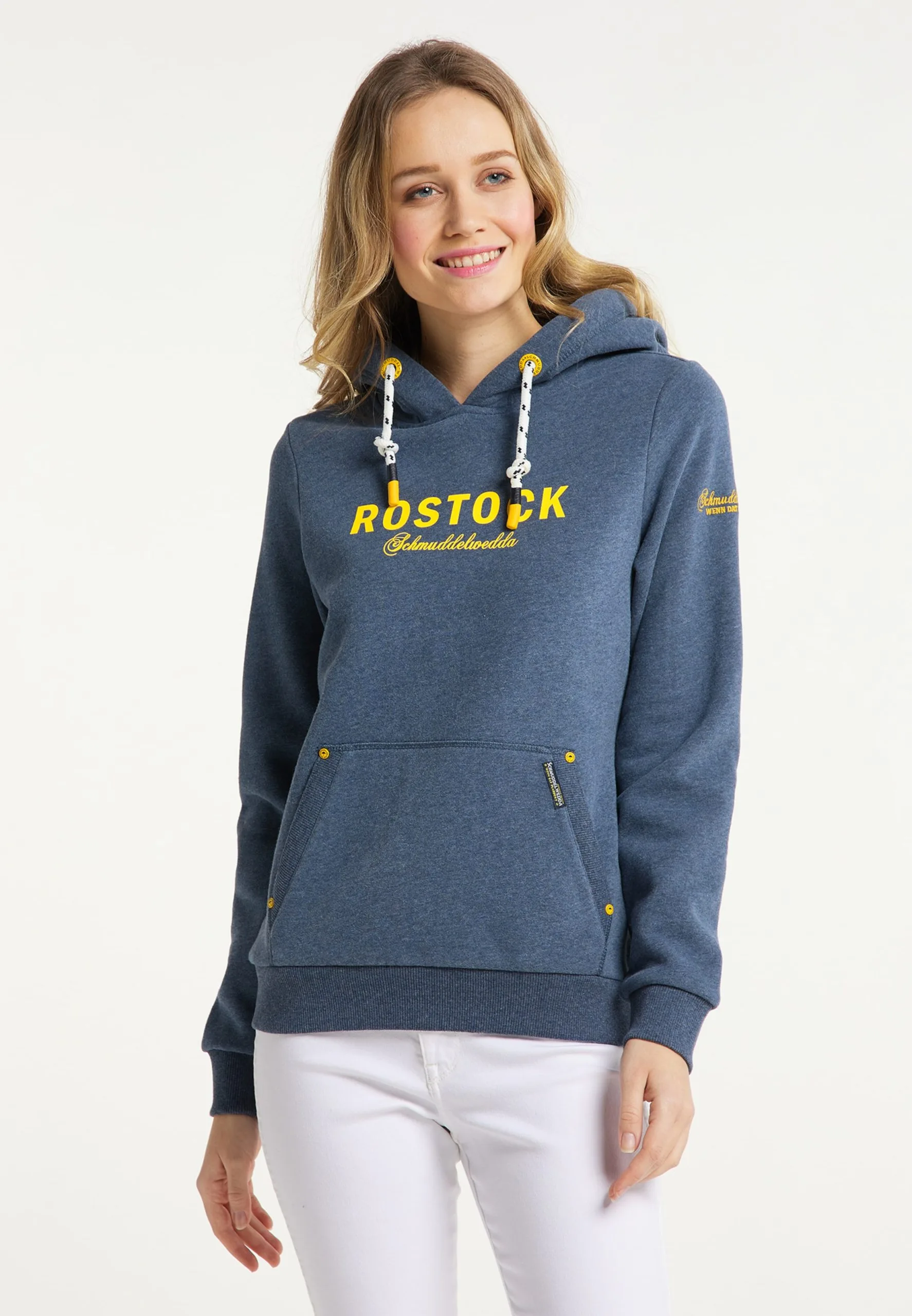 Schmuddelwedda Hoodies Sweatshirt Rostock Dames Blauw Gemêleerd 4 Schmuddelwedda Hoodies Sweatshirt Rostock Dames Blauw Gemêleerd - Afbeelding 2