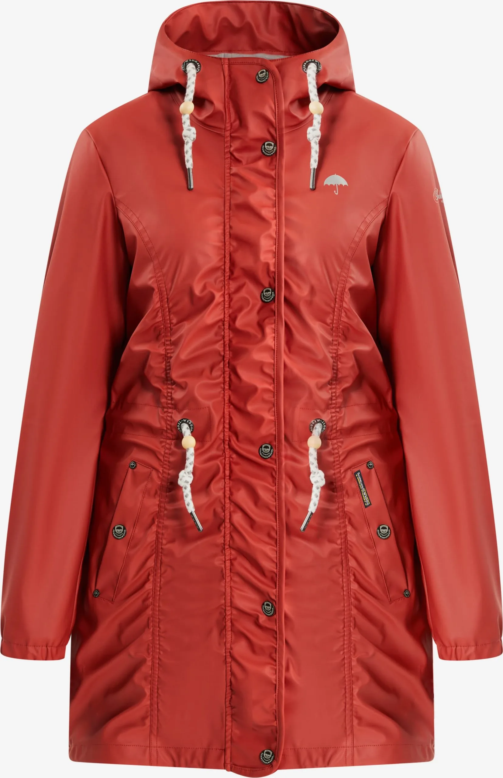 Schmuddelwedda Regenmantels Functionele Mantel Dames Roestrood 3 Schmuddelwedda Regenmantels Functionele Mantel Dames Roestrood