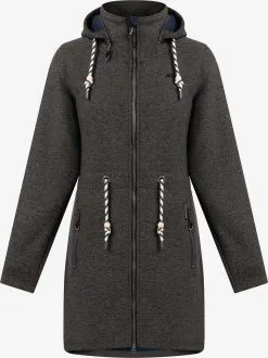 Voorkant 32 Schmuddelwedda Outdoor Jassen Fleece Jas Dames Antraciet / Aardetinten