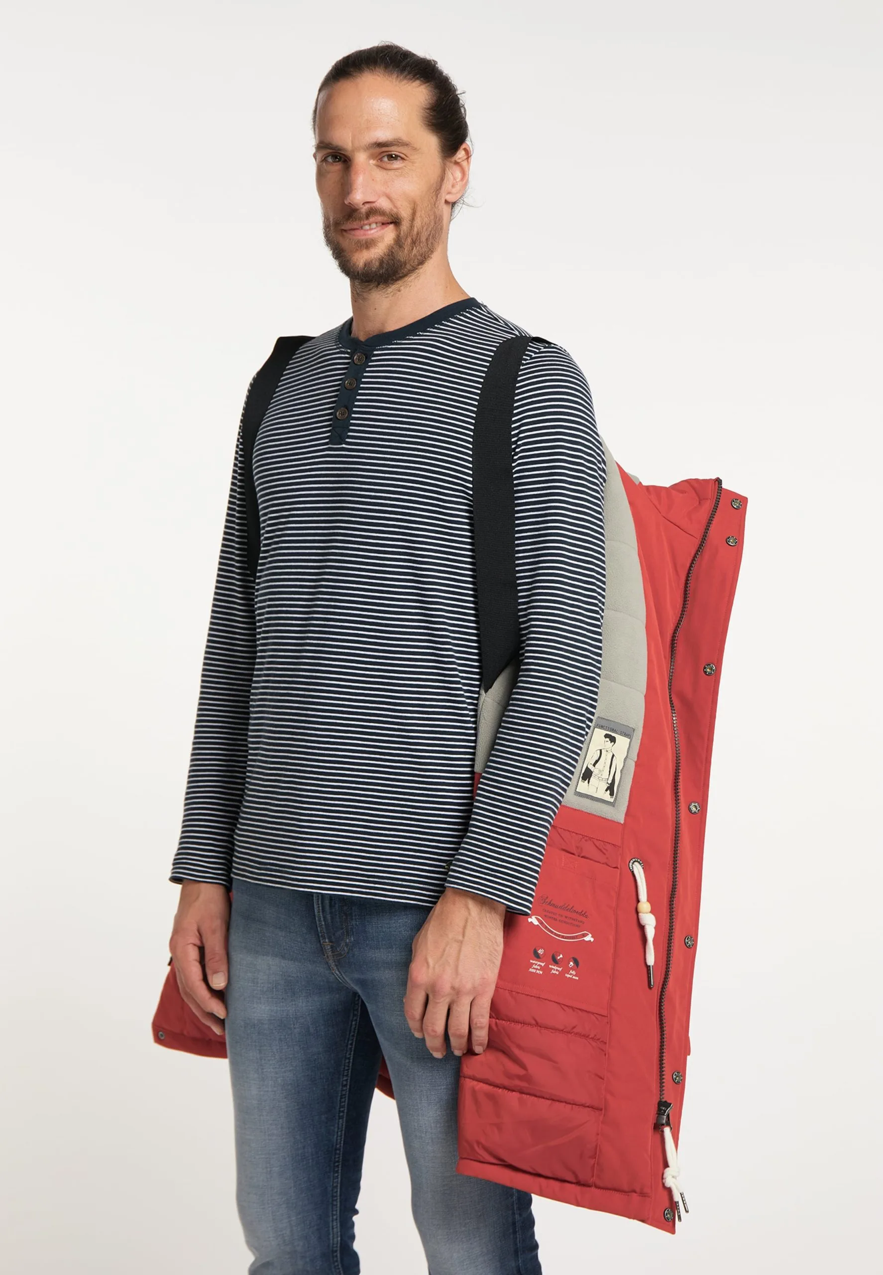 Schmuddelwedda Parkas Winterparka Heren Lichtrood 5 Schmuddelwedda Parkas Winterparka Heren Lichtrood - Afbeelding 3