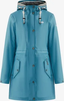 Voorkant 19 Schmuddelwedda Regenmantels Functionele Mantel Altiplano Dames Blauw