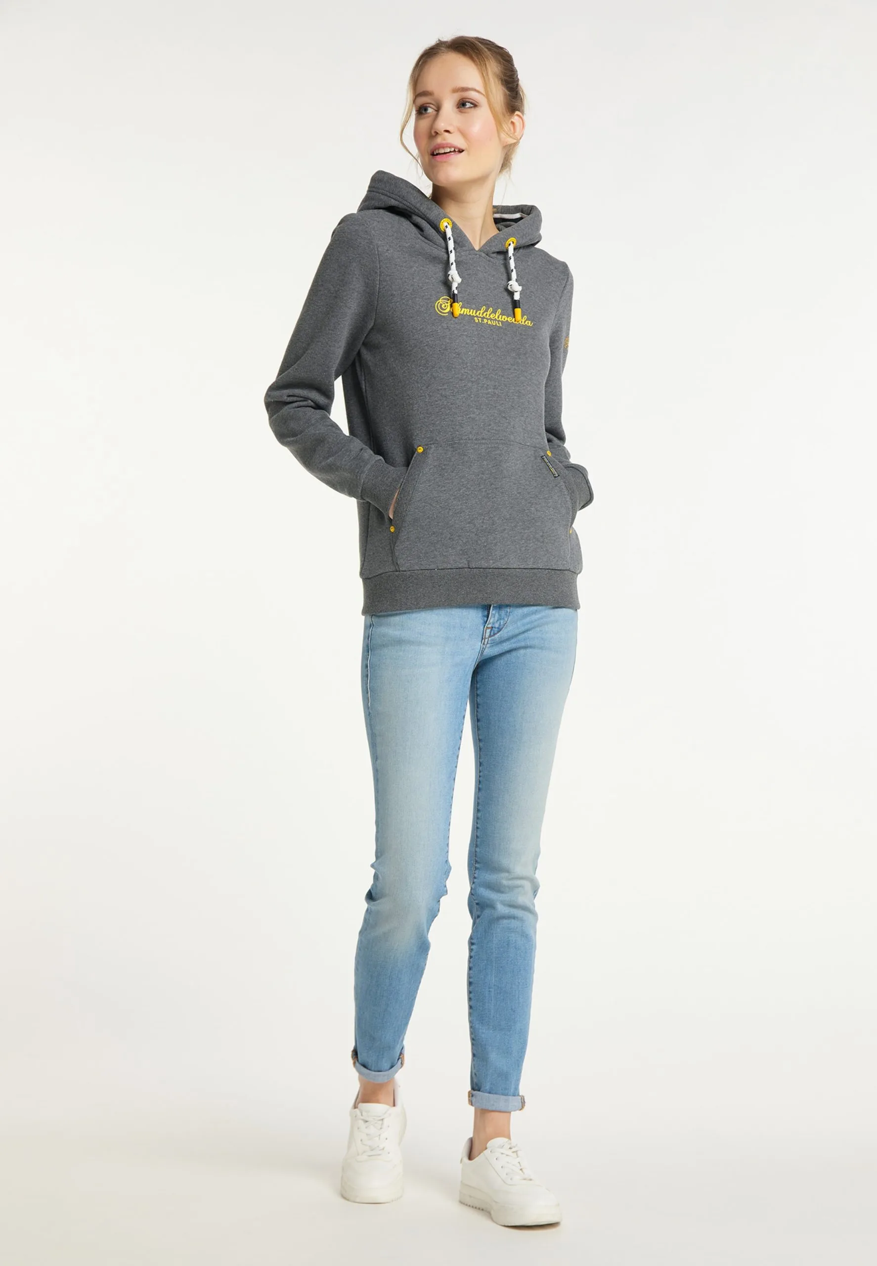 Schmuddelwedda Hoodies Sweatshirt Hamburg St. Pauli Dames Grijs Gemêleerd 6 Schmuddelwedda Hoodies Sweatshirt Hamburg St. Pauli Dames Grijs Gemêleerd - Afbeelding 4